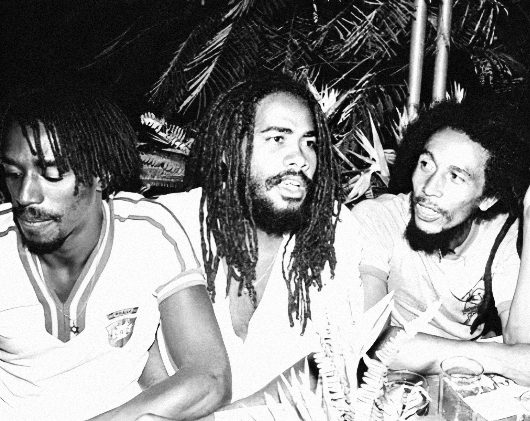 Junior Marvin, Inner Circle lead singer Jacob Miller, and Bob Marley. Photo courtesy of Junior Marvin.